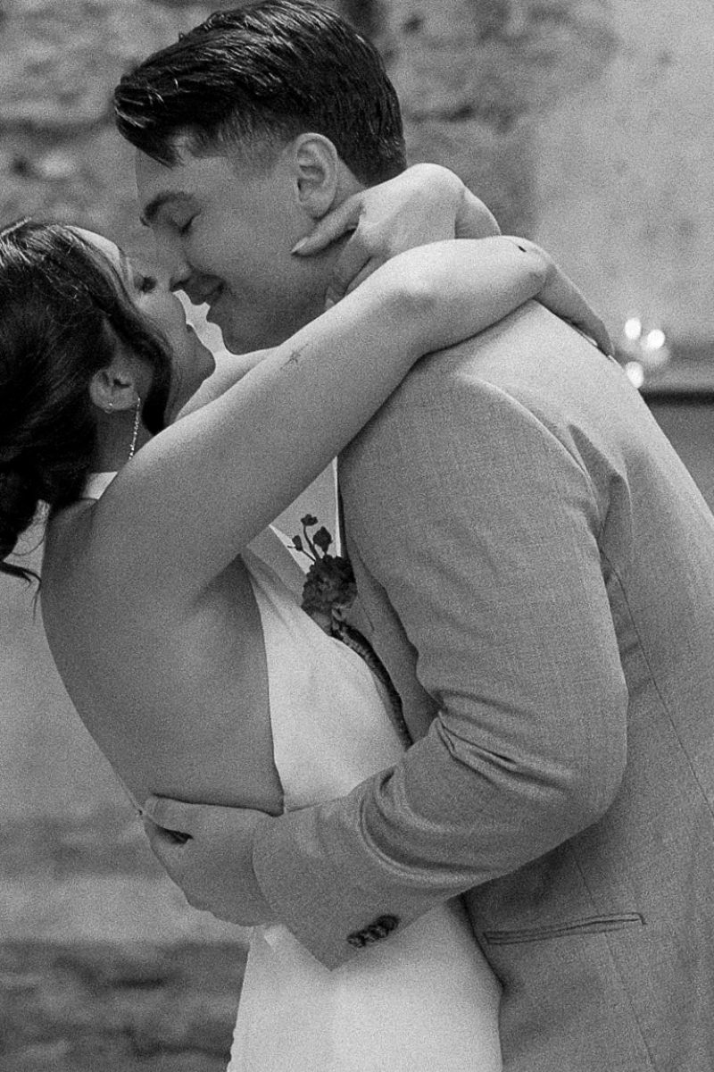 a couple embracing each other